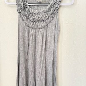 Sleeveless Gray Ruffled Neck Women’s Top